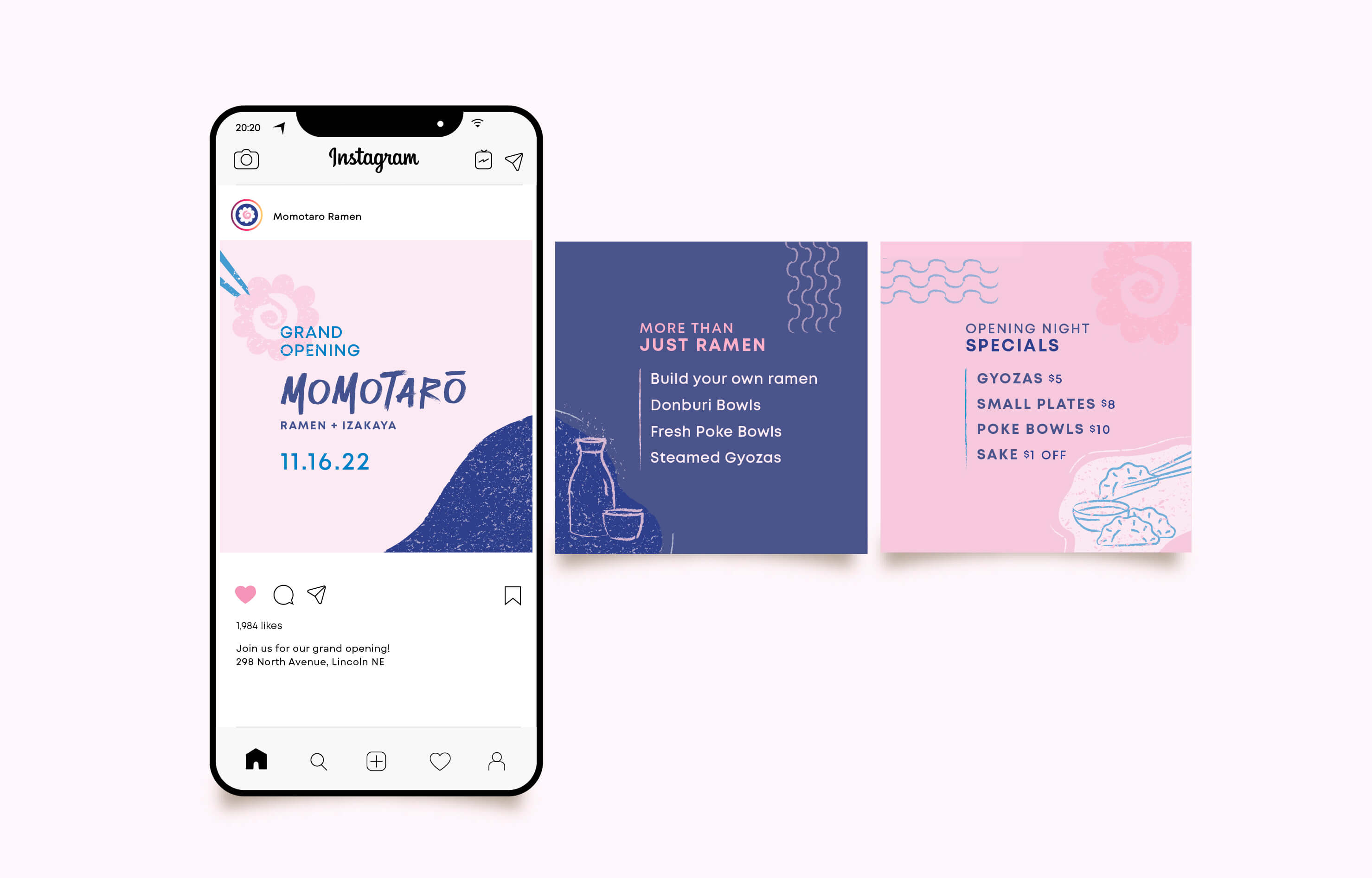 An Instagram post for Momotaro